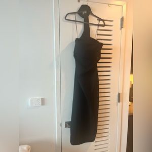 Black halter midi dress Zara